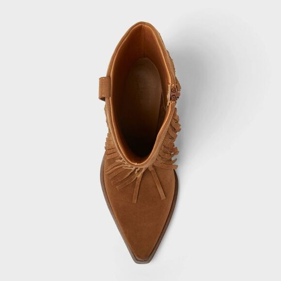 Universal Thread - Women’s Austin Fringe Western Ankle Boots with Mem Tan - Picture 3 of 3